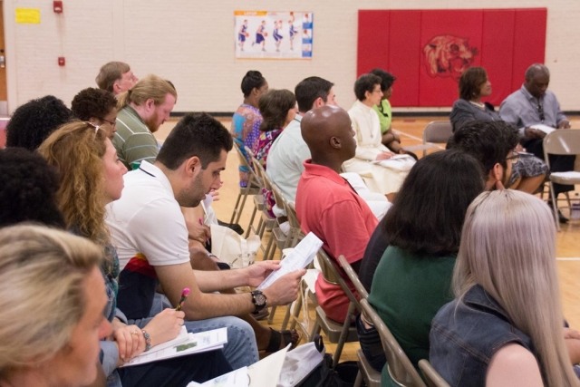 Tour delegates at Robert Brown Middle School in Greene County.