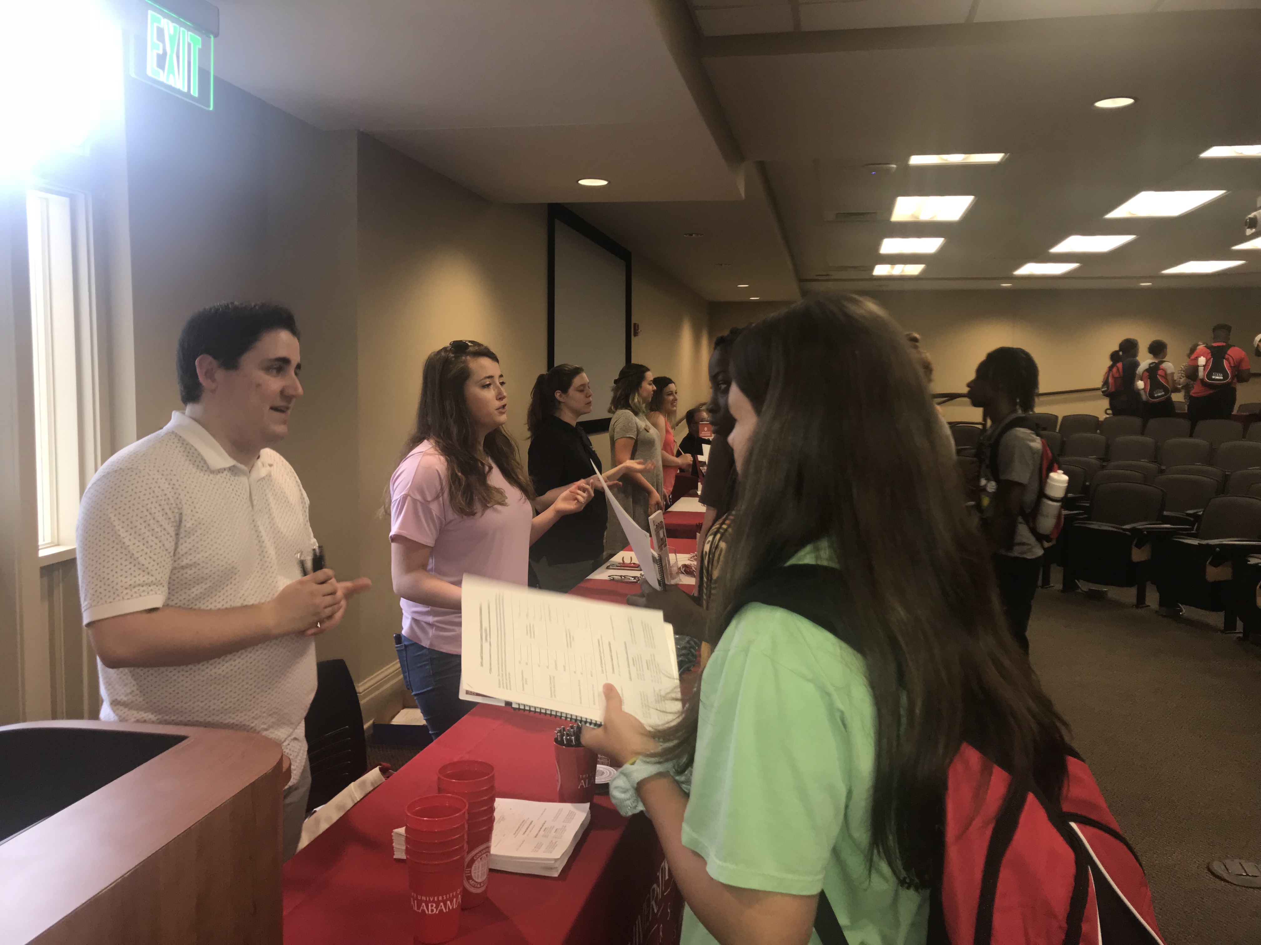 Students participate in a simulated career fair that included representatives from several University colleges and departments.