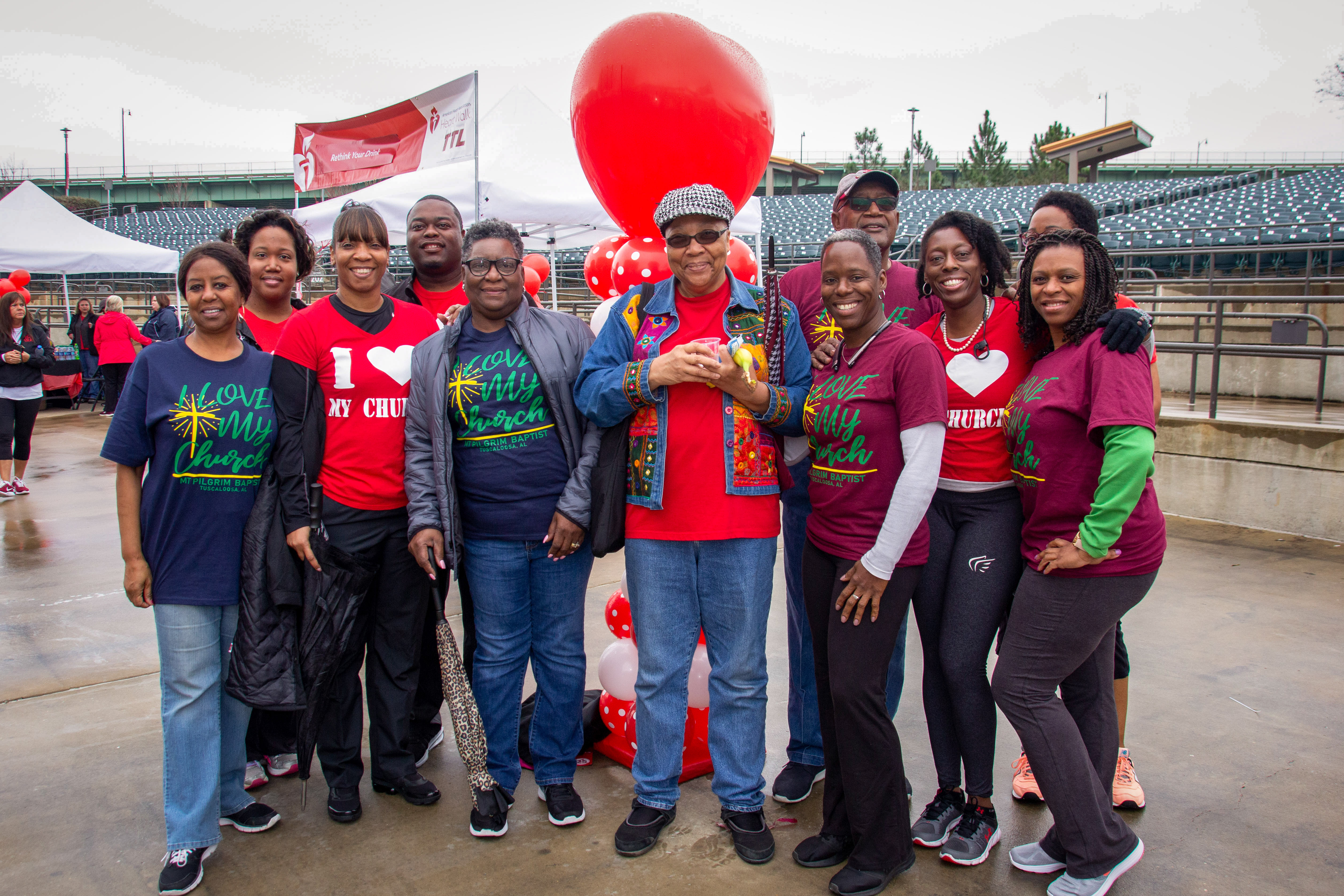 Participants from Saving Lives member church Mt. Pilgrim Baptist pose for a photo at the 2019 Heart Walk.