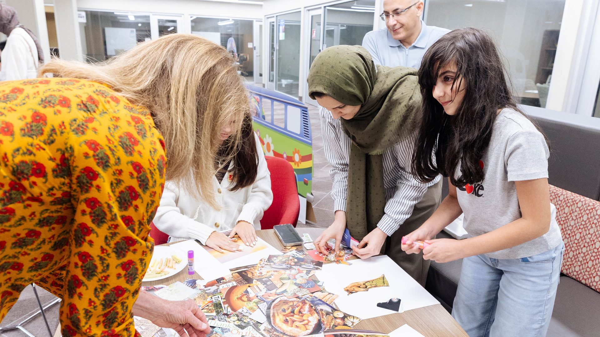 People make crafts from magazine images